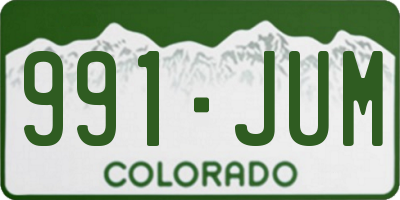 CO license plate 991JUM