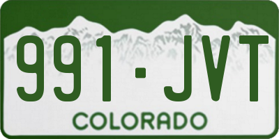CO license plate 991JVT