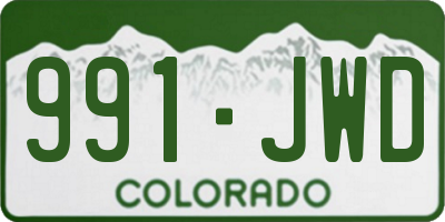 CO license plate 991JWD