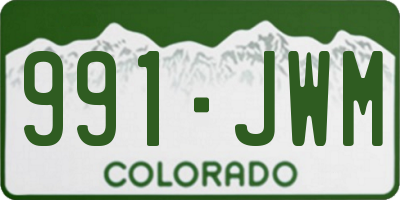 CO license plate 991JWM