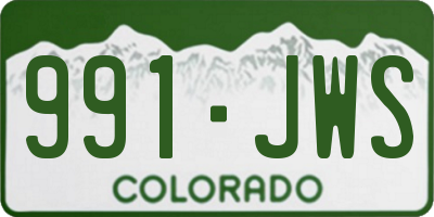 CO license plate 991JWS