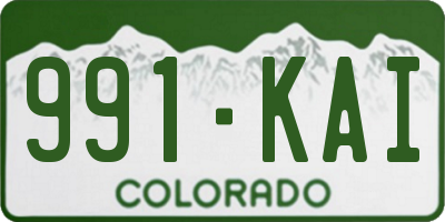 CO license plate 991KAI