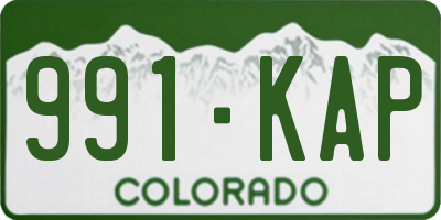 CO license plate 991KAP