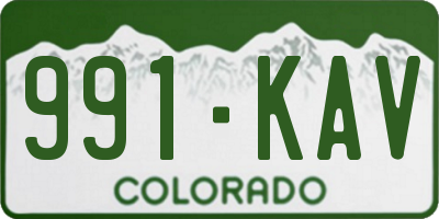 CO license plate 991KAV