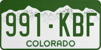 CO license plate 991KBF