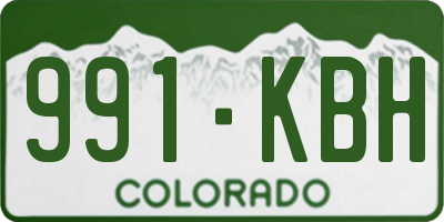 CO license plate 991KBH