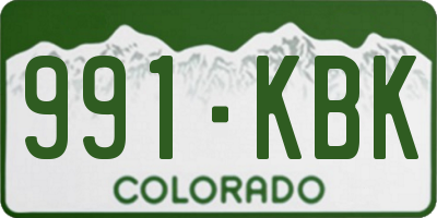 CO license plate 991KBK