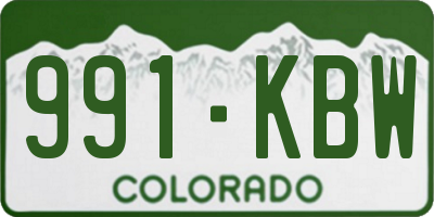CO license plate 991KBW