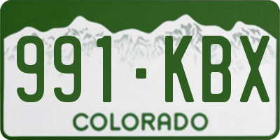 CO license plate 991KBX
