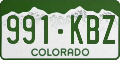 CO license plate 991KBZ
