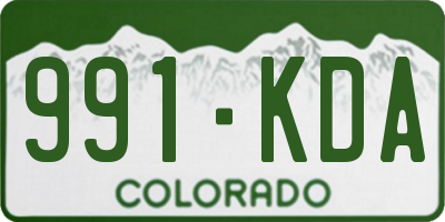 CO license plate 991KDA