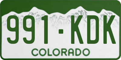 CO license plate 991KDK
