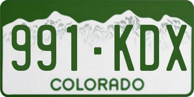 CO license plate 991KDX