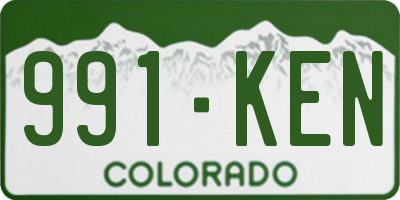 CO license plate 991KEN