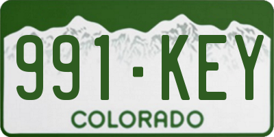 CO license plate 991KEY