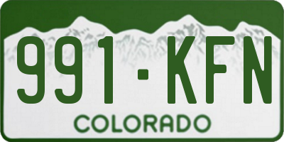 CO license plate 991KFN