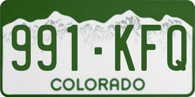 CO license plate 991KFQ