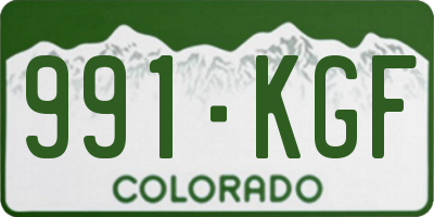 CO license plate 991KGF