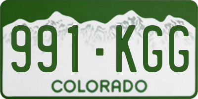 CO license plate 991KGG