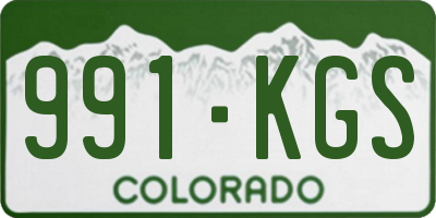 CO license plate 991KGS
