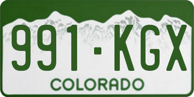 CO license plate 991KGX