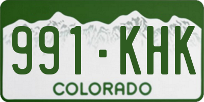 CO license plate 991KHK