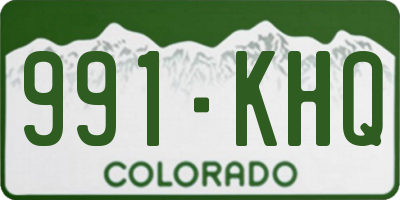 CO license plate 991KHQ
