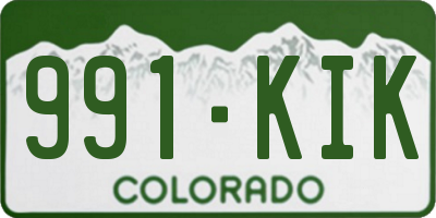 CO license plate 991KIK