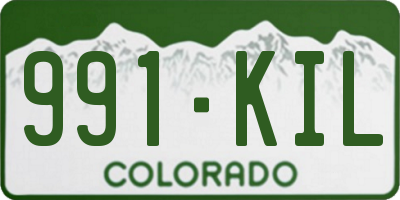 CO license plate 991KIL