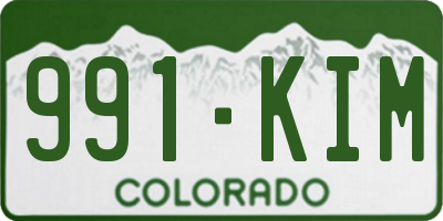 CO license plate 991KIM