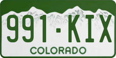 CO license plate 991KIX