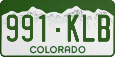 CO license plate 991KLB