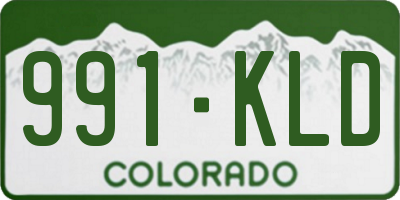 CO license plate 991KLD