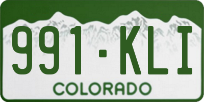 CO license plate 991KLI
