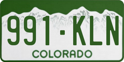 CO license plate 991KLN