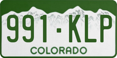 CO license plate 991KLP