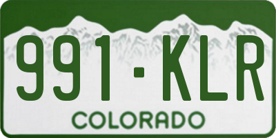 CO license plate 991KLR