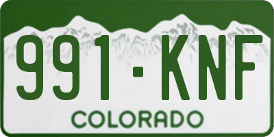 CO license plate 991KNF