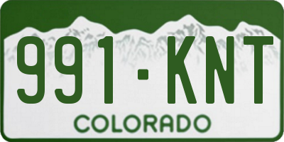 CO license plate 991KNT