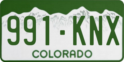 CO license plate 991KNX