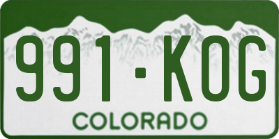 CO license plate 991KOG