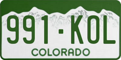 CO license plate 991KOL