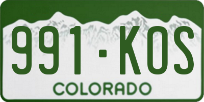 CO license plate 991KOS