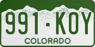 CO license plate 991KOY