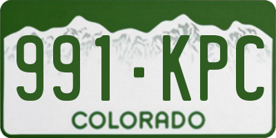 CO license plate 991KPC