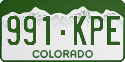 CO license plate 991KPE