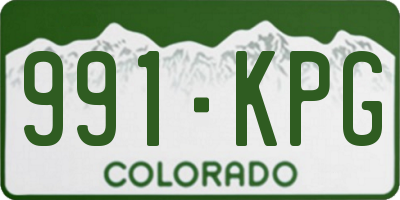 CO license plate 991KPG