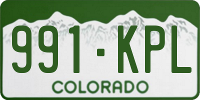 CO license plate 991KPL