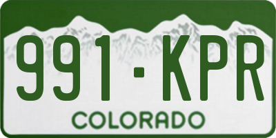 CO license plate 991KPR
