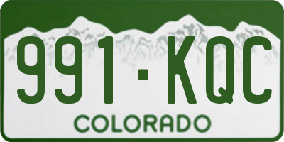 CO license plate 991KQC